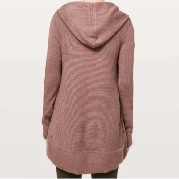Lululemon Sundown Sweater Cozy Warm Wrap with Hood Pink color size Small 4 - Picture 2 of 11